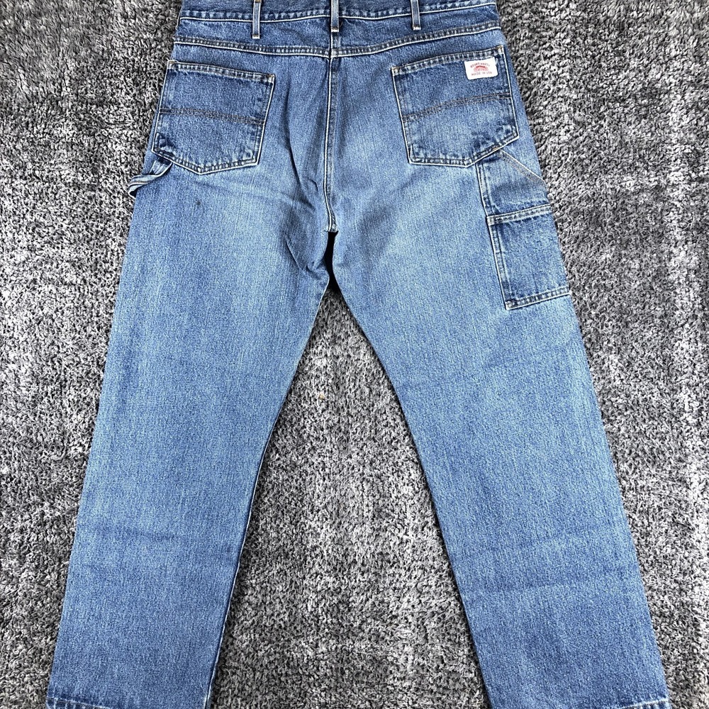 Vintage Roundhouse Jeans Mens 36x32 Blue Regular Straight Denim Workwear USA - Picture 3 of 11